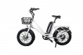 Glarewheels - Electric Bike Fat tire with basket with 45 mile range and up to 25mph - white