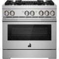 JennAir - RISE 5.1 Cu. Ft. Self-Cleaning Freestanding Dual Fuel Convection Range - Stainless Steel