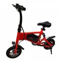 Glarewheels - X5 Electric Bike Urban Fashion Foldable w/18 mile Max Operating Range & 15mph Max Speed - red