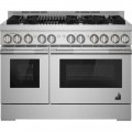 JennAir - RISE 6.3 Cu. Ft. Self-Cleaning Freestanding Double Oven Gas Convection Range with Grill - Stainless Steel